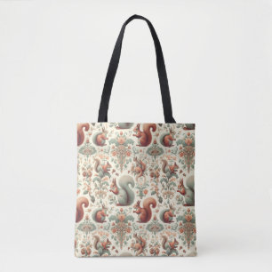 Victorian Forest Squirrel Tapestry Tote Bag