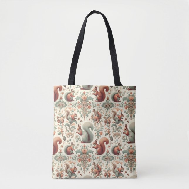 Victorian Forest Squirrel Tapestry  Tote Bag (Front)