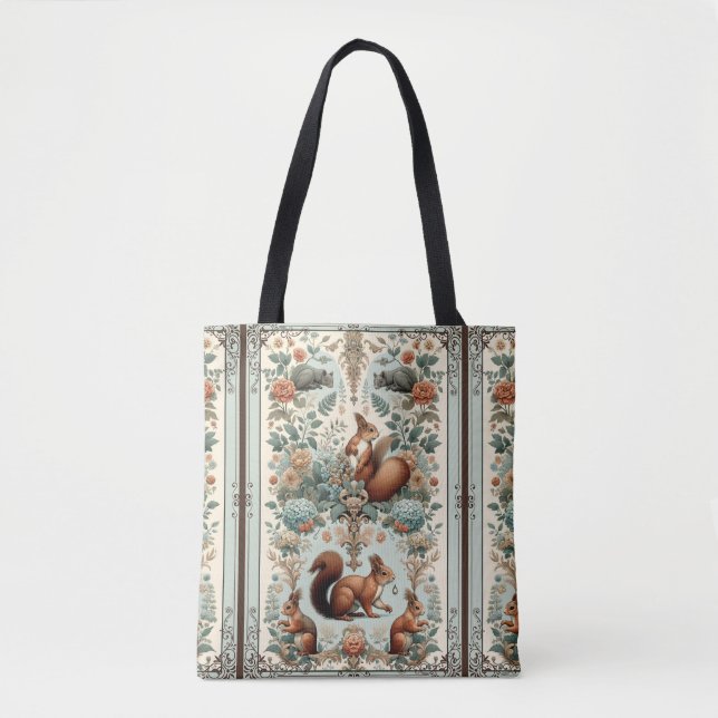 Victorian Forest Squirrel Tapestry  Tote Bag (Front)