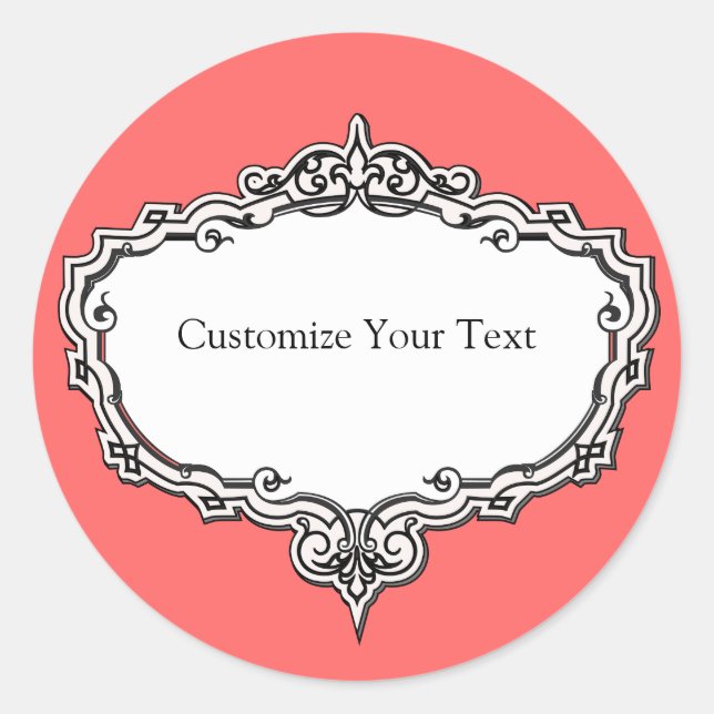 Victorian Frame Print Customisable Sticker (Front)