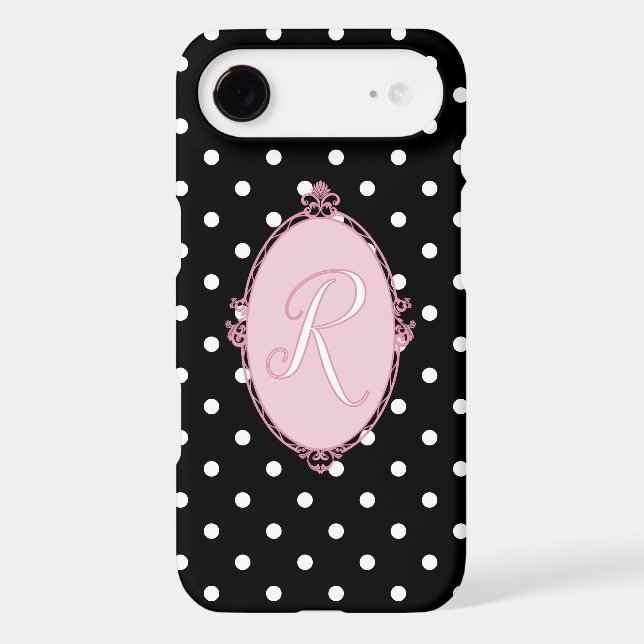 Victorian Frame Rococo and Polka Dots Girly Black (Back)