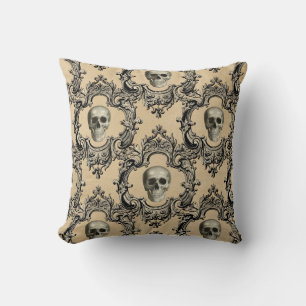 Victorian Framework Skulls Goth Skeleton Gothic Cushion