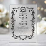 Victorian French Black Ornate Wedding Monogram Acrylic Invitations<br><div class="desc">Elevate your celebration with this Victorian French–inspired black wedding invitation featuring an ornate monogram and timeless layout. The dramatic black palette paired with intricate flourishes and elegant type evokes a regal,  old-world charm perfect for classic,  formal,  or gothic-chic weddings. A beautiful blend of romance and refinement.</div>