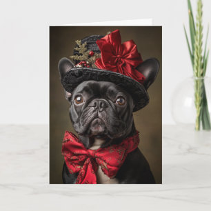 Victorian French Bulldog Christmas Holiday Card
