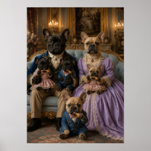 Victorian French Bulldog Family Portrait Aristoc Poster