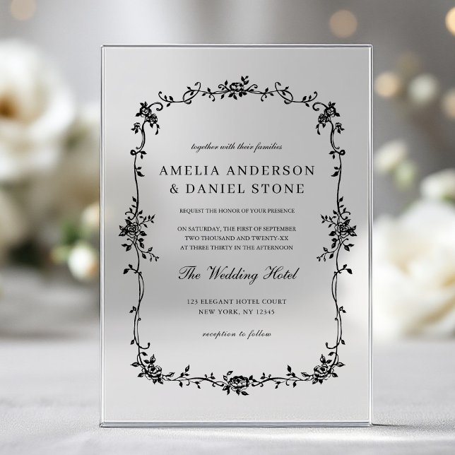 Victorian French Classic Vintage Wedding Acrylic Invitations (Creator Uploaded)