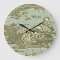 Victorian French Country Toile Print Clock