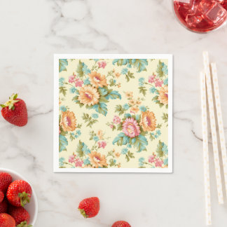 Victorian french country vintage flowers napkin