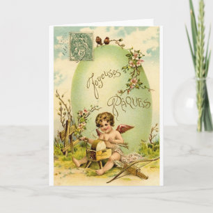 Victorian French Easter Joyeuses Pâques Card