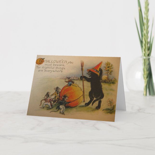 Victorian Frightful Things Halloween Greeting Card (Front)