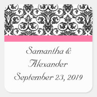 Victorian Fuchsia Pink and White Damask