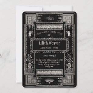 Victorian Funeral Style Customisable Invitation