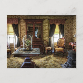 Victorian Furnished Living Room Postcard