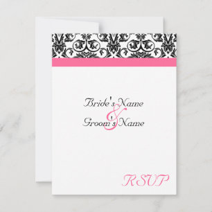 Victorian Fuschia Wedding Matching RSVP Card