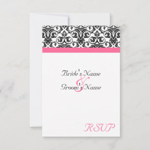 Victorian Fuschia Wedding Matching Small RSVP Card