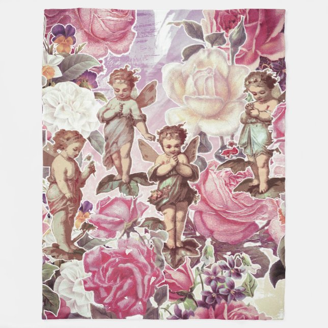 Victorian Garden Fleece Blanket, Large Blanket (Front)