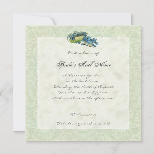 Victorian Garden Gazebo, Bridal Shower Invitation (Front)