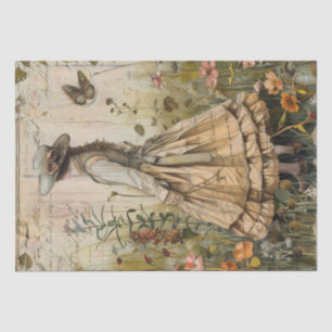 Victorian Garden Girl Tissue Paper