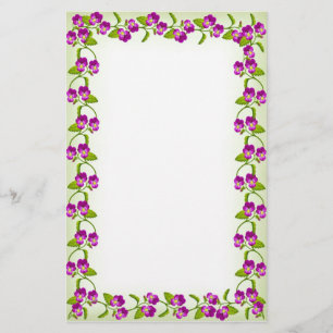 Victorian Garden Pansies Stationery