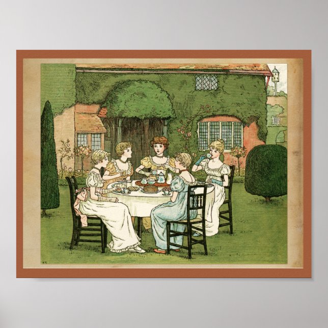 Victorian Garden Party Five Guests Wall Art (Front)