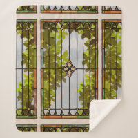 Victorian Garden Stained glass Window Curtain