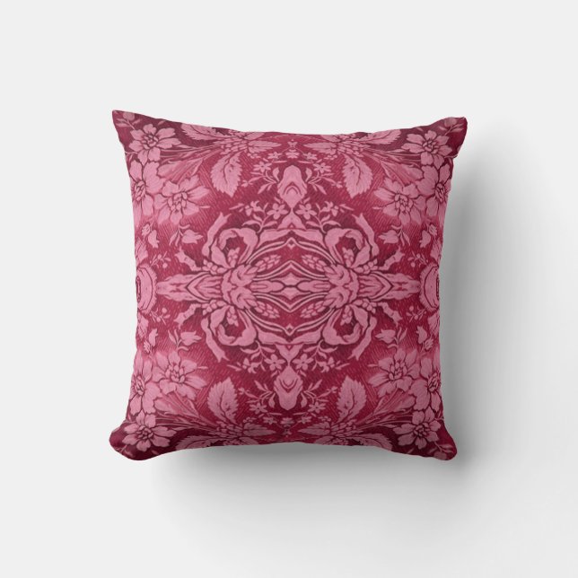 Victorian Garnet Floral Pattern MoJo Pillow (Front)
