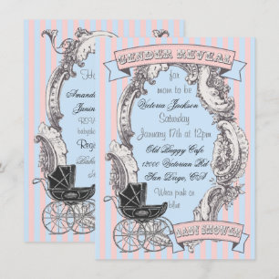 Victorian Gender Reveal Baby Shower Invitations