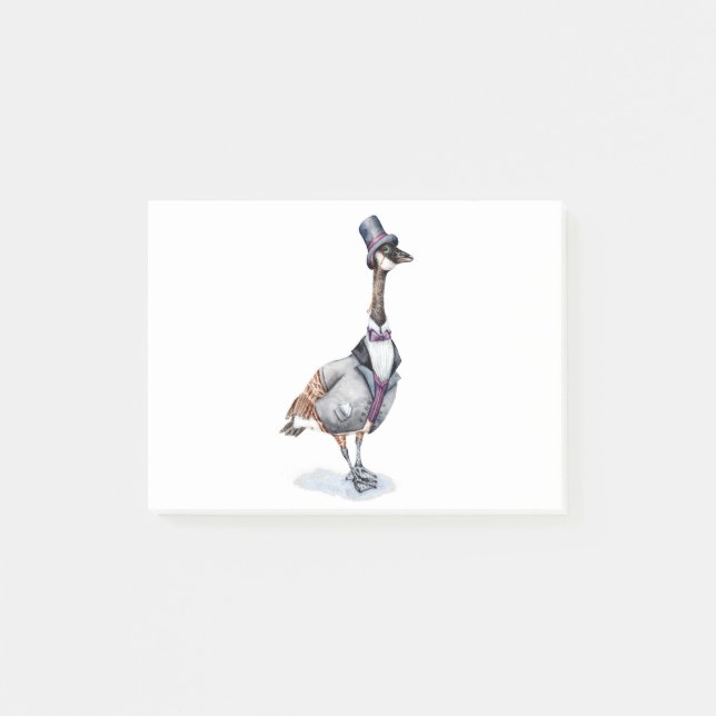 Victorian Gentleman Goose in a Top Hat Post-it Notes (Front)