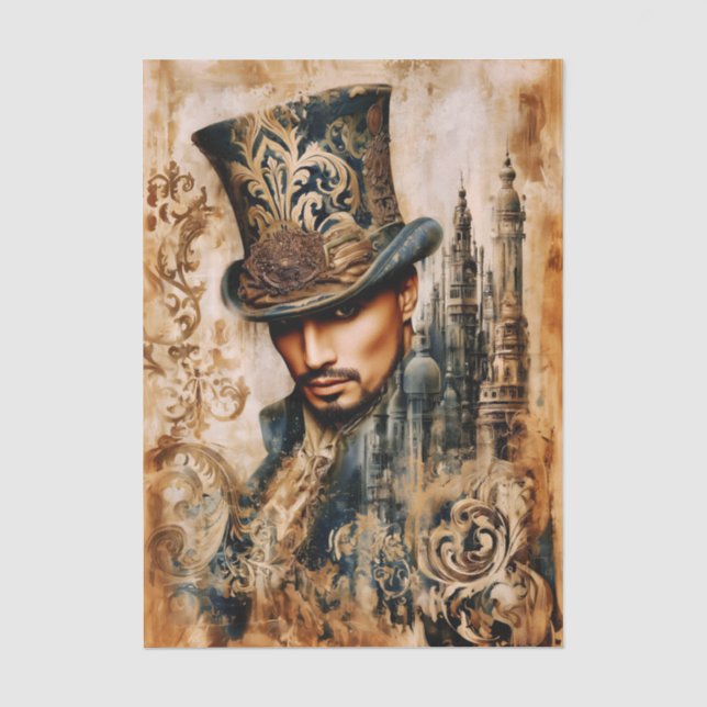 Victorian Gentleman, Mixed Media FT7L Decoupage Tissue Paper (Front)