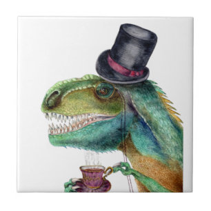 Victorian Gentleman Tyrannosaurus Rex Tile