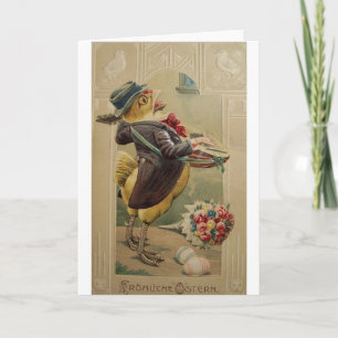 Victorian German Easter Card - Frohliche Ostern