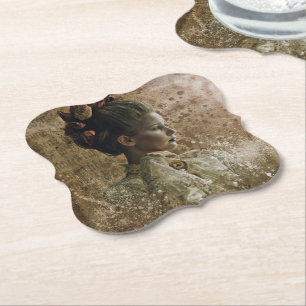 Victorian Ghost Lady-in-Waiting Paper Coaster