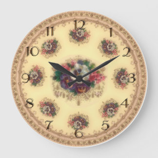 Victorian "Gilded Pansies" Wall Clock