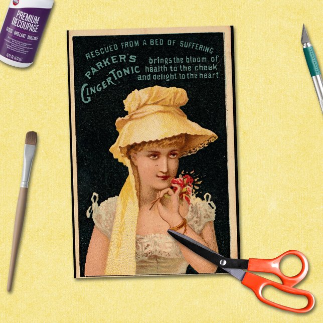 Victorian Ginger Tonic Ad Ephemera craft Tissue Paper (Creator Uploaded)