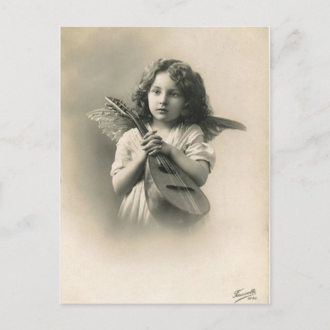 Victorian Girl Angel Postcard (Front)