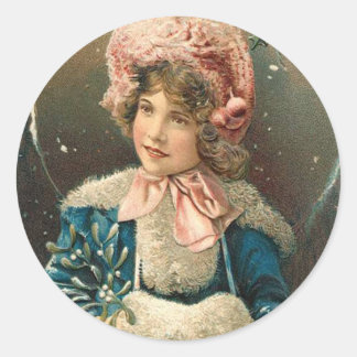 Victorian Girl Christmas Stickers