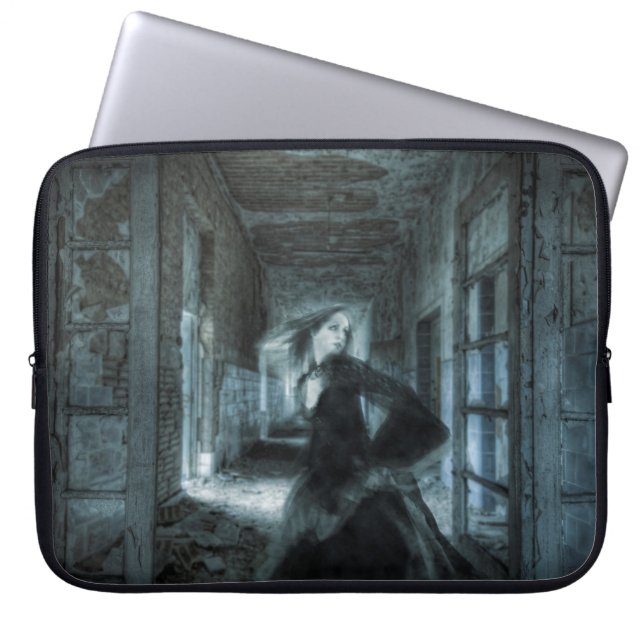Victorian Girl Ghost Running in Hallway Laptop Sleeve (Front)