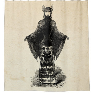 Victorian Girl in Bat Costume I Shower Curtain