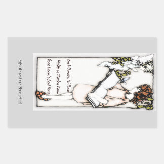 Victorian Girl Reading Personalised Bookplate Rectangular Sticker