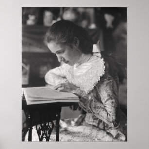 Victorian Girl Reading Poster