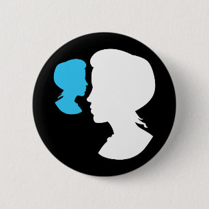 Victorian Girl Silhouette Cameo 6 Cm Round Badge