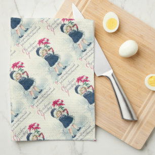 Victorian Girl Vintage Christmas Kitchen Towels