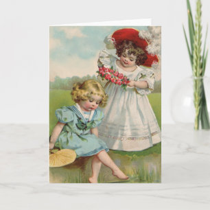 Victorian girls by the water card
