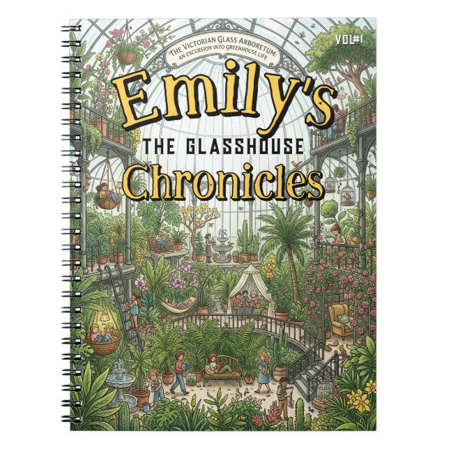 Victorian Glasshouse Arboretum Chronicles Custom Notebook (Front)