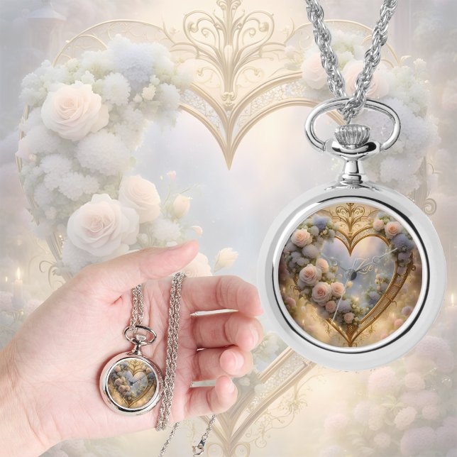 Victorian golden heart with roses, vintage watch (Creator Uploaded)