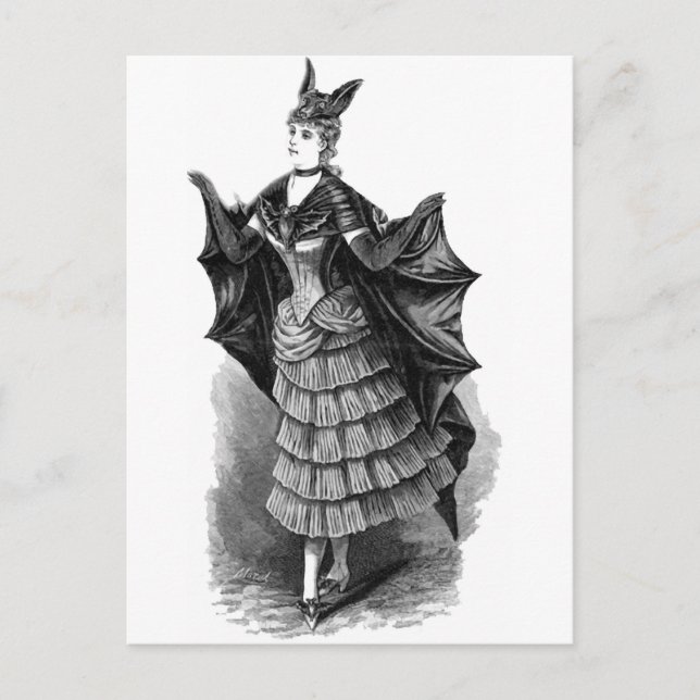 Victorian/Gothic Batgirl/Bat Costume Postcard (Front)