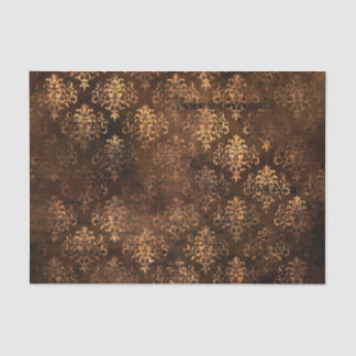 Victorian Gothic Brown Damask Tissue Paper