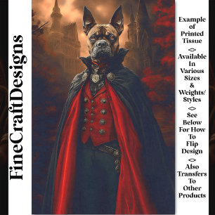 Victorian Gothic Bulldog Dog Vampire BV6 Decoupage Tissue Paper
