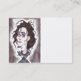 Victorian Gothic Dark Caricature Drawing Business Card
