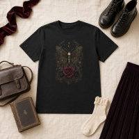 Victorian Gothic Death Head Moth Burgundy Roses
